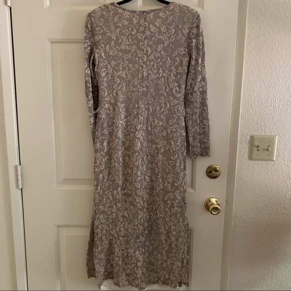 Vintage 80s 90s long sleeve side slit maxi dress - Picture 2 of 6